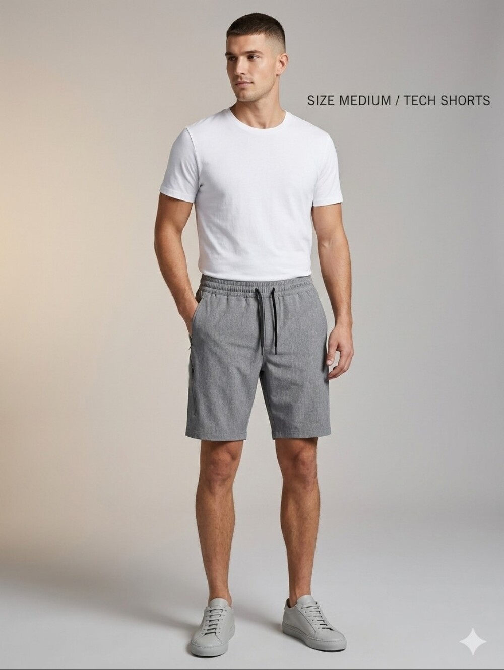 Kenneth Cole Medium Men's Gray Athletic Drawstring Shorts